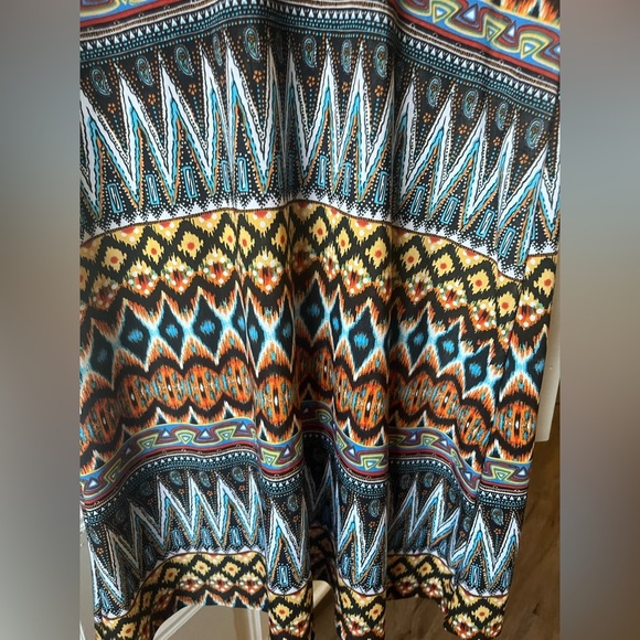 Matrushka Ziggy 3/4 Sleeve Vibrant Multicolor Geometric Midi Dress Sz M - Picture 12 of 12